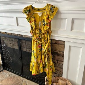 Anthropologie Maeve Tie Waist Floral Sundress L